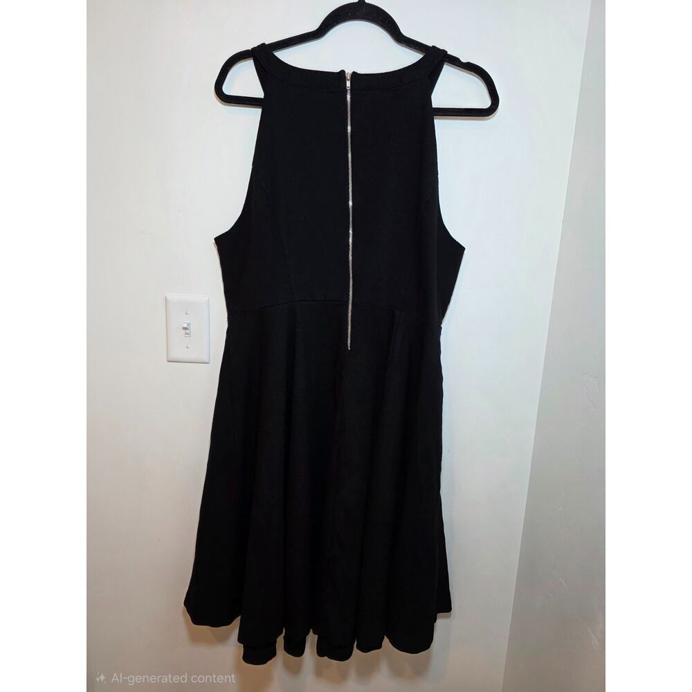 Torrid Classic Black Midi Dress size 18 2X Sleeveless Halter Stretch Skater LBD - Picture 4 of 8